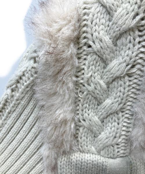 LAGUA GEM（ラグアジェム）LAGUA GEM (ラグアジェム) CABLE KNIT FAUX FUR ブルゾン グレー サイズ:FREEの古着・服飾アイテム