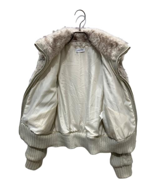 LAGUA GEM（ラグアジェム）LAGUA GEM (ラグアジェム) CABLE KNIT FAUX FUR ブルゾン グレー サイズ:FREEの古着・服飾アイテム