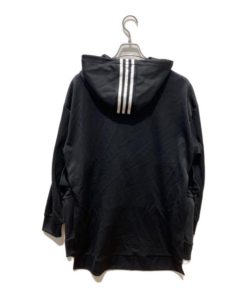 adidas（アディダス）adidas (アディダス) J KOO (ジェイクー) step-hem logo print hoodie ブラック サイズ:Sの古着・服飾アイテム
