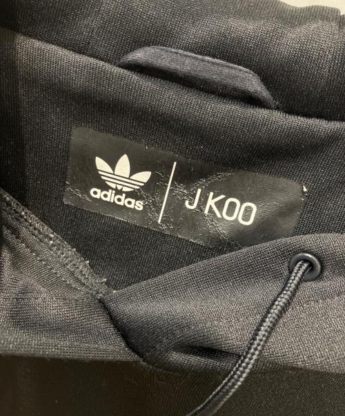 adidas（アディダス）adidas (アディダス) J KOO (ジェイクー) step-hem logo print hoodie ブラック サイズ:Sの古着・服飾アイテム