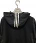 中古・古着 adidas (アディダス) J KOO (ジェイクー) step-hem logo print hoodie ブラック サイズ:S：5000円
