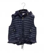 MONCLERモンクレール）の古着「MAGLIA GILET ダウン切替フリルベスト」｜ネイビー