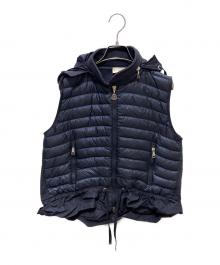 MONCLER（モンクレール）の古着「MAGLIA GILET ダウン切替フリルベスト」｜ネイビー