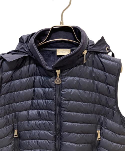 MONCLER（モンクレール）MONCLER (モンクレール) MAGLIA GILET ダウン切替フリルベスト ネイビー サイズ:Mの古着・服飾アイテム
