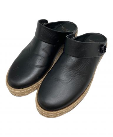 中古・古着通販】MONCLER (モンクレール) レザーサンダル ブラック