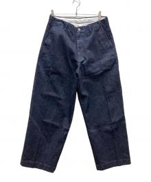 UNIVERSAL PRODUCTS.（ユニバーサルプロダクツ）の古着「NO TUCK WIDE DENIM TROUSERS」｜インディゴ