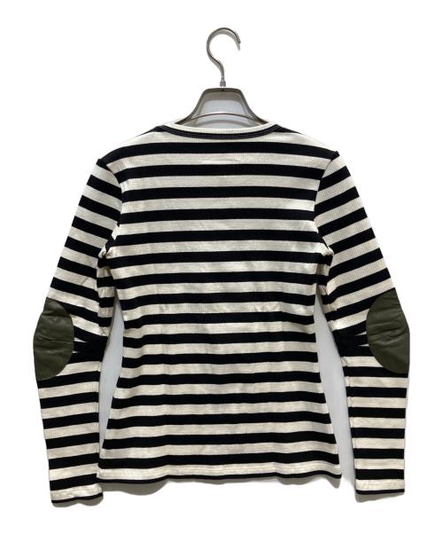 MM6 Maison Margiela（エムエムシックスメゾンマルジェラ）MM6 Maison Margiela (エムエムシックスメゾンマルジェラ) エルボーパッチカットソー ブラック×ホワイト サイズ:Mの古着・服飾アイテム