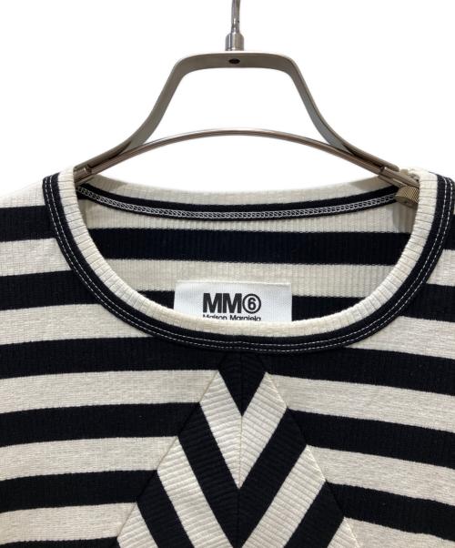 MM6 Maison Margiela（エムエムシックスメゾンマルジェラ）MM6 Maison Margiela (エムエムシックスメゾンマルジェラ) エルボーパッチカットソー ブラック×ホワイト サイズ:Mの古着・服飾アイテム