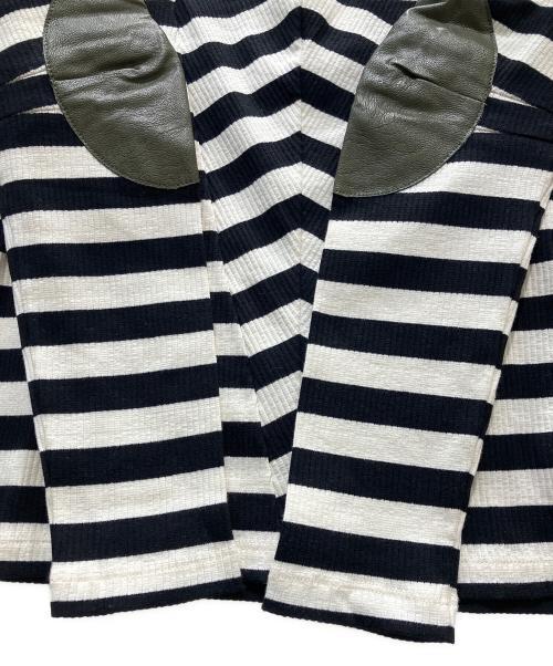 MM6 Maison Margiela（エムエムシックスメゾンマルジェラ）MM6 Maison Margiela (エムエムシックスメゾンマルジェラ) エルボーパッチカットソー ブラック×ホワイト サイズ:Mの古着・服飾アイテム