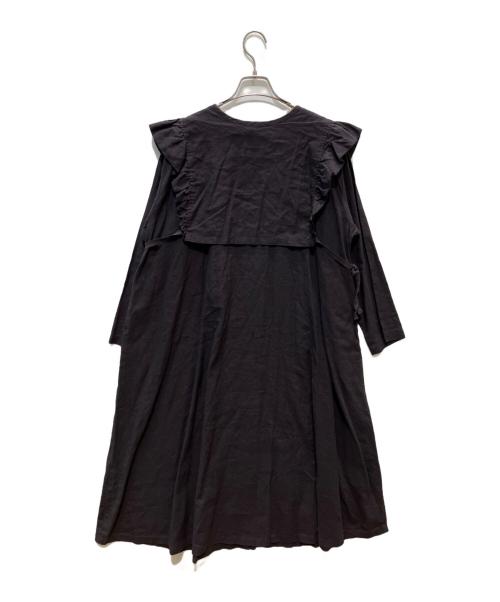 nest Robe（ネストローブ）nest Robe (ネストローブ) UpcycleLino リネンコットン レイヤードタッチ2wayワンピース ブラック サイズ:FREEの古着・服飾アイテム