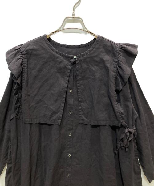 nest Robe（ネストローブ）nest Robe (ネストローブ) UpcycleLino リネンコットン レイヤードタッチ2wayワンピース ブラック サイズ:FREEの古着・服飾アイテム