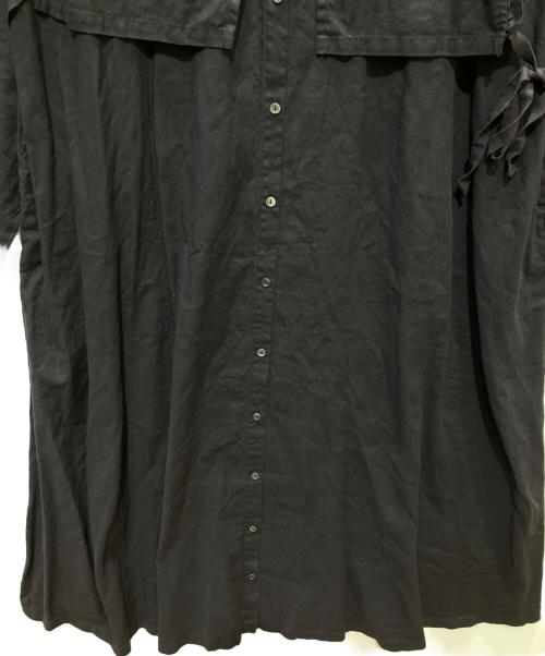 nest Robe（ネストローブ）nest Robe (ネストローブ) UpcycleLino リネンコットン レイヤードタッチ2wayワンピース ブラック サイズ:FREEの古着・服飾アイテム
