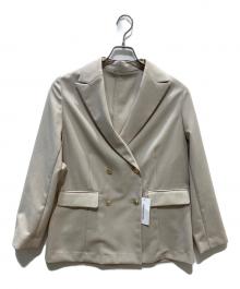 NATURAL BEAUTY BASIC（ナチュラルビューティーベーシック）の古着「リネンライクダブルブレストボクシージャケット」｜ベージュ