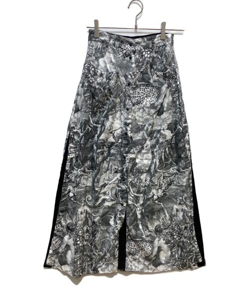 DIESEL（ディーゼル）DIESEL (ディーゼル) O-MOYA オーバープリントロングスカート グレー サイズ:SIZE　24の古着・服飾アイテム