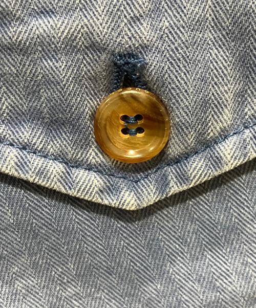 GUCCI（グッチ）GUCCI (グッチ) ヴィンテージウオッシュ ヘリンボーンサイドジップパンツ ブルー サイズ:SIZE　44の古着・服飾アイテム
