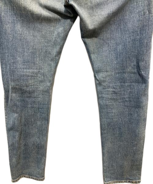 lucien pellat-finet（ルシアン・ペラフィネ）lucien pellat-finet (ルシアン・ペラフィネ) Smileロゴラインストーンデニム インディゴ サイズ:71cmの古着・服飾アイテム