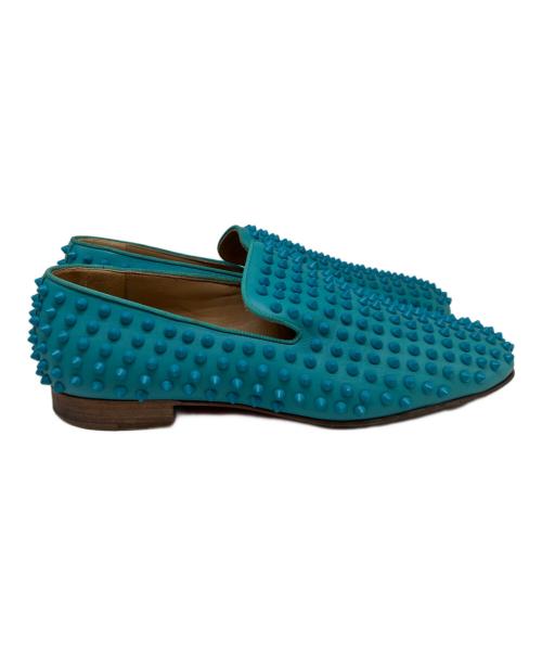 Christian Louboutin（クリスチャン・ルブタン）Christian Louboutin (クリスチャン・ルブタン) スタッズローファー ブルー サイズ:42の古着・服飾アイテム