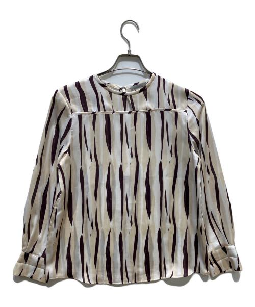 theory luxe（セオリーリュクス）theory luxe (セオリーリュクス) 総柄ブラウス アイボリー×ブラウン サイズ:SIZE　40の古着・服飾アイテム