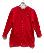 LACOSTEラコステ）の古着「スナップボタンロングカーディガン」｜レッド