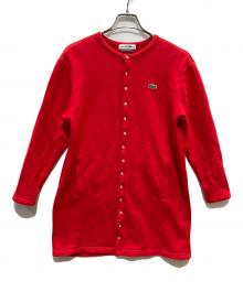 LACOSTE（ラコステ）の古着「スナップボタンロングカーディガン」｜レッド