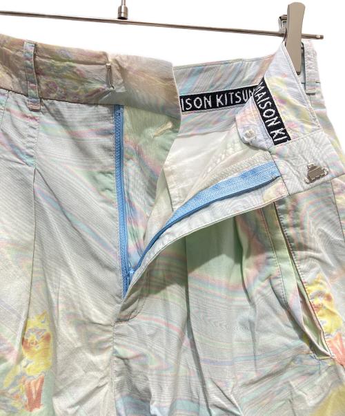 maison kitsune（メゾンキツネ）MAISON KITSUNE (メゾンキツネ) LARGE PLEATED ブルー サイズ:36の古着・服飾アイテム