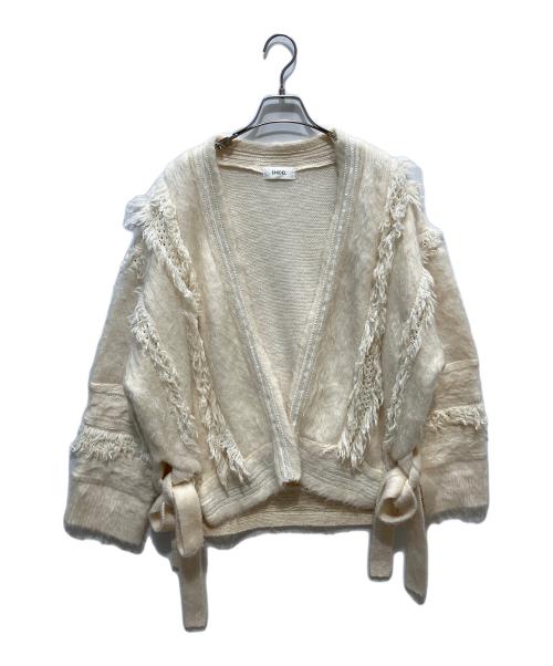 Snidel（スナイデル）Snidel (スナイデル) モヘアレースニットコート カーディガン ベージュ サイズ:FREEの古着・服飾アイテム