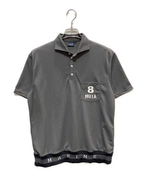 muta MARINE（ムータマリン）muta MARINE (ムータマリン) ヘムリブ ポロシャツ (8MUTA) グレー サイズ:7の古着・服飾アイテム