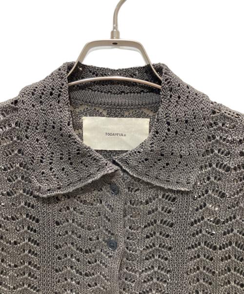 TODAYFUL（トゥデイフル）TODAYFUL (トゥデイフル) Lace Knit Shirts グレー サイズ:Fの古着・服飾アイテム
