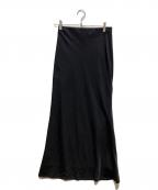 Lourenローレン）の古着「thin satin narrow skirt」｜ブラック