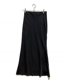 Louren（ローレン）の古着「thin satin narrow skirt」｜ブラック