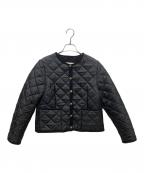Traditional Weatherwearトラディショナルウェザーウェア）の古着「ノーカラーキルティングジャケット」｜ブラック