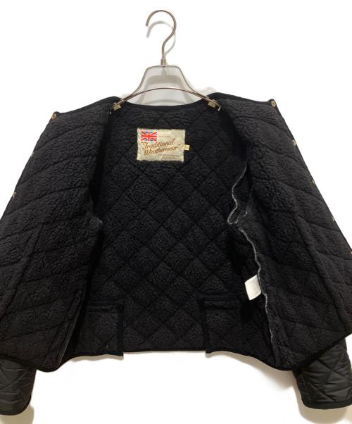 Traditional Weatherwear（トラディショナルウェザーウェア）Traditional Weatherwear (トラディショナルウェザーウェア) ノーカラーキルティングジャケット ブラック サイズ:34の古着・服飾アイテム