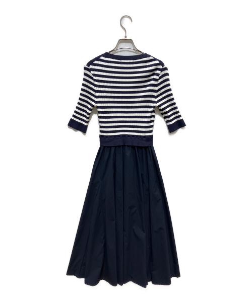 JUSGLITTY（ジャスグリッティー）JUSGLITTY (ジャスグリッティー) スキッパーニットドッキングワンピース ネイビー サイズ:1の古着・服飾アイテム