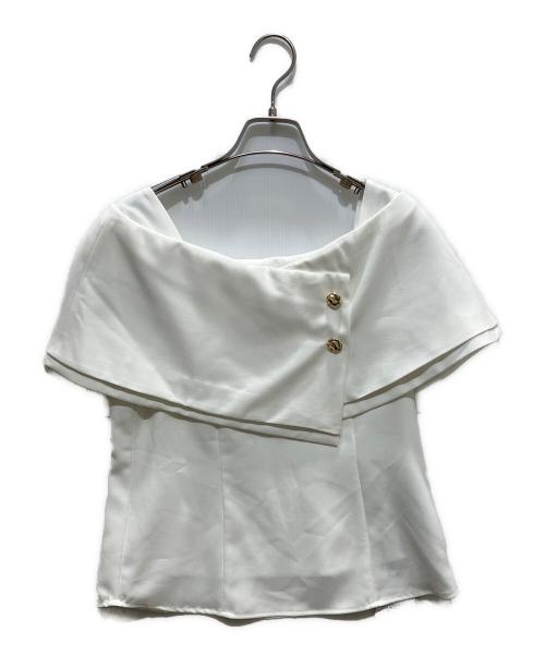 JUSGLITTY（ジャスグリッティー）JUSGLITTY (ジャスグリッティー) ケープ風ブラウス ホワイト サイズ:1の古着・服飾アイテム