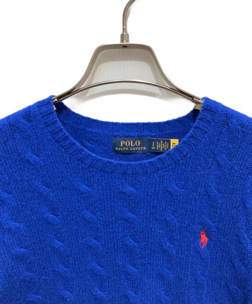POLO RALPH LAUREN（ポロ・ラルフローレン）POLO RALPH LAUREN (ポロ・ラルフローレン) カシミヤ混ケーブルニット ブルー サイズ:Sの古着・服飾アイテム