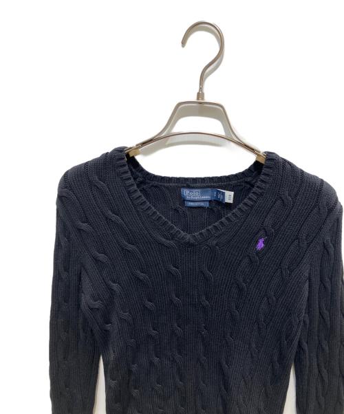 POLO RALPH LAUREN（ポロ・ラルフローレン）POLO RALPH LAUREN (ポロ・ラルフローレン) コットンケーブルニット ブラック サイズ:Sの古着・服飾アイテム