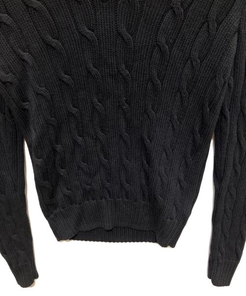 POLO RALPH LAUREN（ポロ・ラルフローレン）POLO RALPH LAUREN (ポロ・ラルフローレン) コットンケーブルニット ブラック サイズ:Sの古着・服飾アイテム