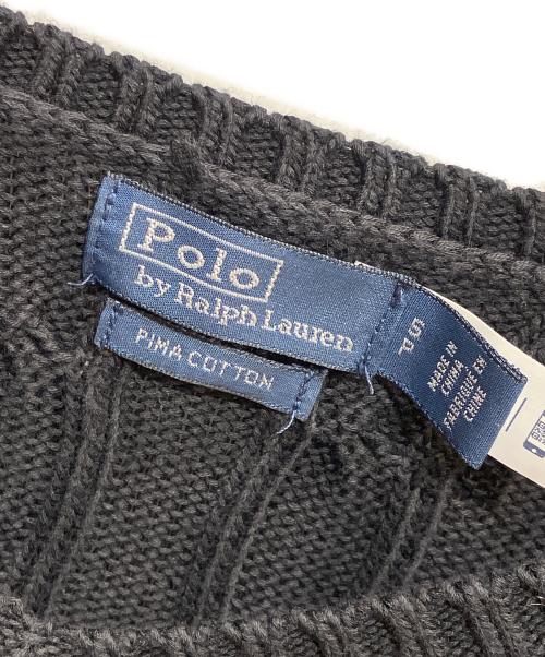 POLO RALPH LAUREN（ポロ・ラルフローレン）POLO RALPH LAUREN (ポロ・ラルフローレン) コットンケーブルニット ブラック サイズ:Sの古着・服飾アイテム