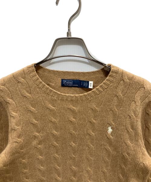 POLO RALPH LAUREN（ポロ・ラルフローレン）POLO RALPH LAUREN (ポロ・ラルフローレン) カシミヤ混ケーブルニット ベージュ サイズ:Sの古着・服飾アイテム
