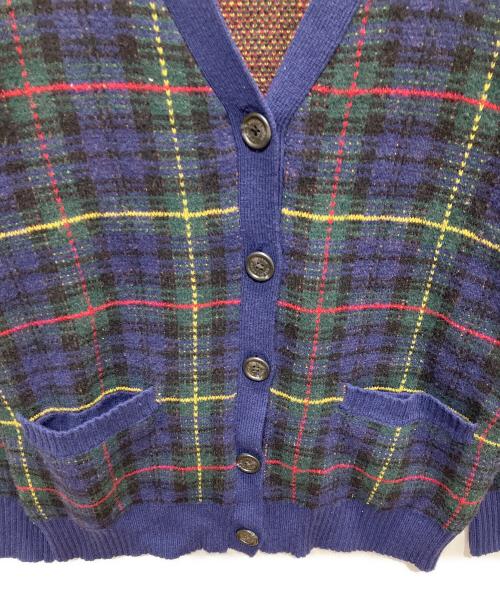 LAUREN RALPH LAUREN（ローレン ラルフ ローレン）LAUREN RALPH LAUREN (ローレン ラルフ ローレン) チェックカーディガン ネイビー サイズ:Mの古着・服飾アイテム