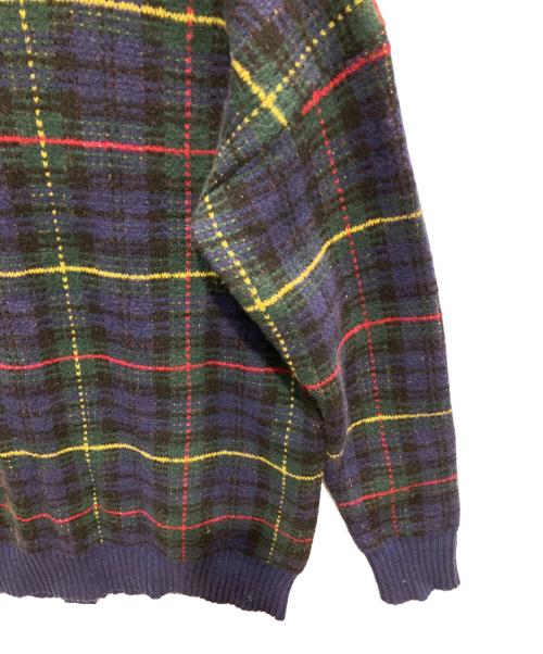 LAUREN RALPH LAUREN（ローレン ラルフ ローレン）LAUREN RALPH LAUREN (ローレン ラルフ ローレン) チェックカーディガン ネイビー サイズ:Mの古着・服飾アイテム