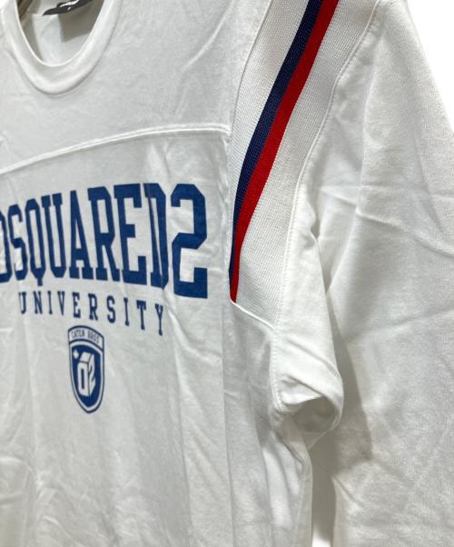 DSQUARED2（ディースクエアード）DSQUARED2 (ディースクエアード) フットボールTシャツ ホワイト サイズ:Sの古着・服飾アイテム