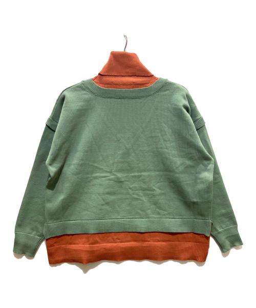 NO ID.（ノーアイディー）NO ID. (ノーアイディー) ドッキングタートルネックBIG-PO グリーン×オレンジ サイズ:ONEの古着・服飾アイテム