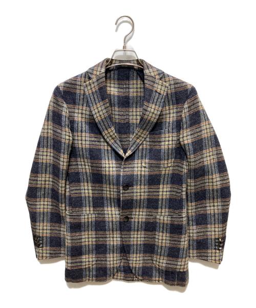 BOGLIOLI（ボリオリ）BOGLIOLI (ボリオリ) DOVER 3Bツイードジャケット ネイビー×ベージュ サイズ:44の古着・服飾アイテム