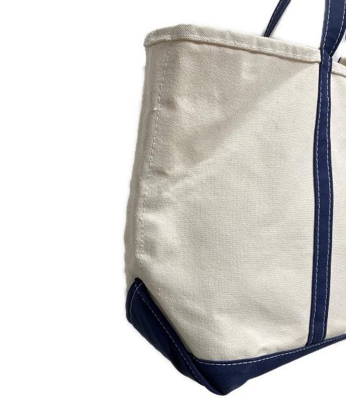 L.L.Bean（エルエルビーン）L.L.Bean (エルエルビーン) BOAT AND TOTE キャンバストートバッグ ネイビー×アイボリーの古着・服飾アイテム