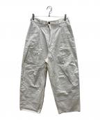 CAMIEL FORTGENSカミエルフォートヘンス）の古着「SUIT PANTS ツータックパンツ」｜アイボリー