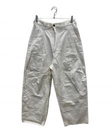 CAMIEL FORTGENS（カミエルフォートヘンス）の古着「SUIT PANTS ツータックパンツ」｜アイボリー