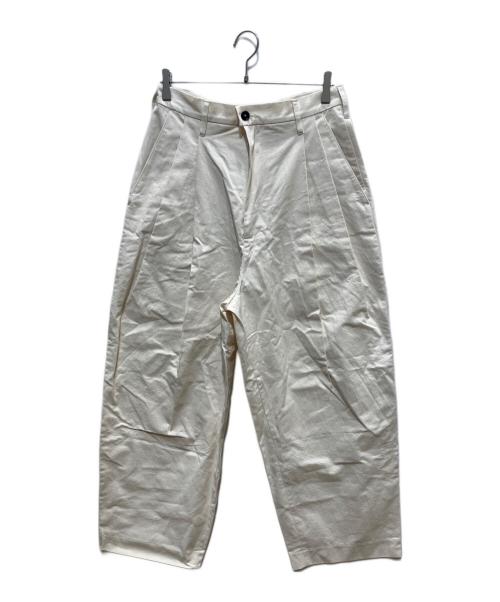 CAMIEL FORTGENS（カミエルフォートヘンス）CAMIEL FORTGENS (カミエルフォートヘンス) SUIT PANTS ツータックパンツ アイボリー サイズ:Mの古着・服飾アイテム