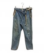 sacaiサカイ）の古着「ベルテッドデニムパンツ」｜インディゴ