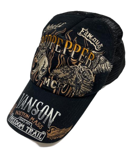 VANSON（バンソン）VANSON (バンソン) RED PEPPER (レッドペッパ) キャップ ブラックの古着・服飾アイテム